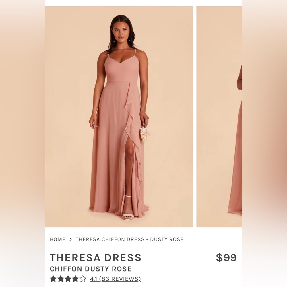 Theresa Chiffon dress- dusty rose